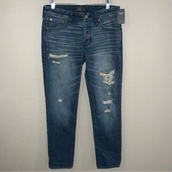 NEW Abercrombie & Fitch Ames Slim Boyfriend jeans size 25 - Picture 3 of 9